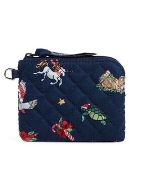 Vera Bradley Snow Globe Motifs Navy Christmas Coin Purse Mini Wallet